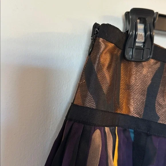 DIANE von FURSTENBERG BHARE TRAVELER PATCH SKIRT silk pleated size 4 - Picture 4 of 4